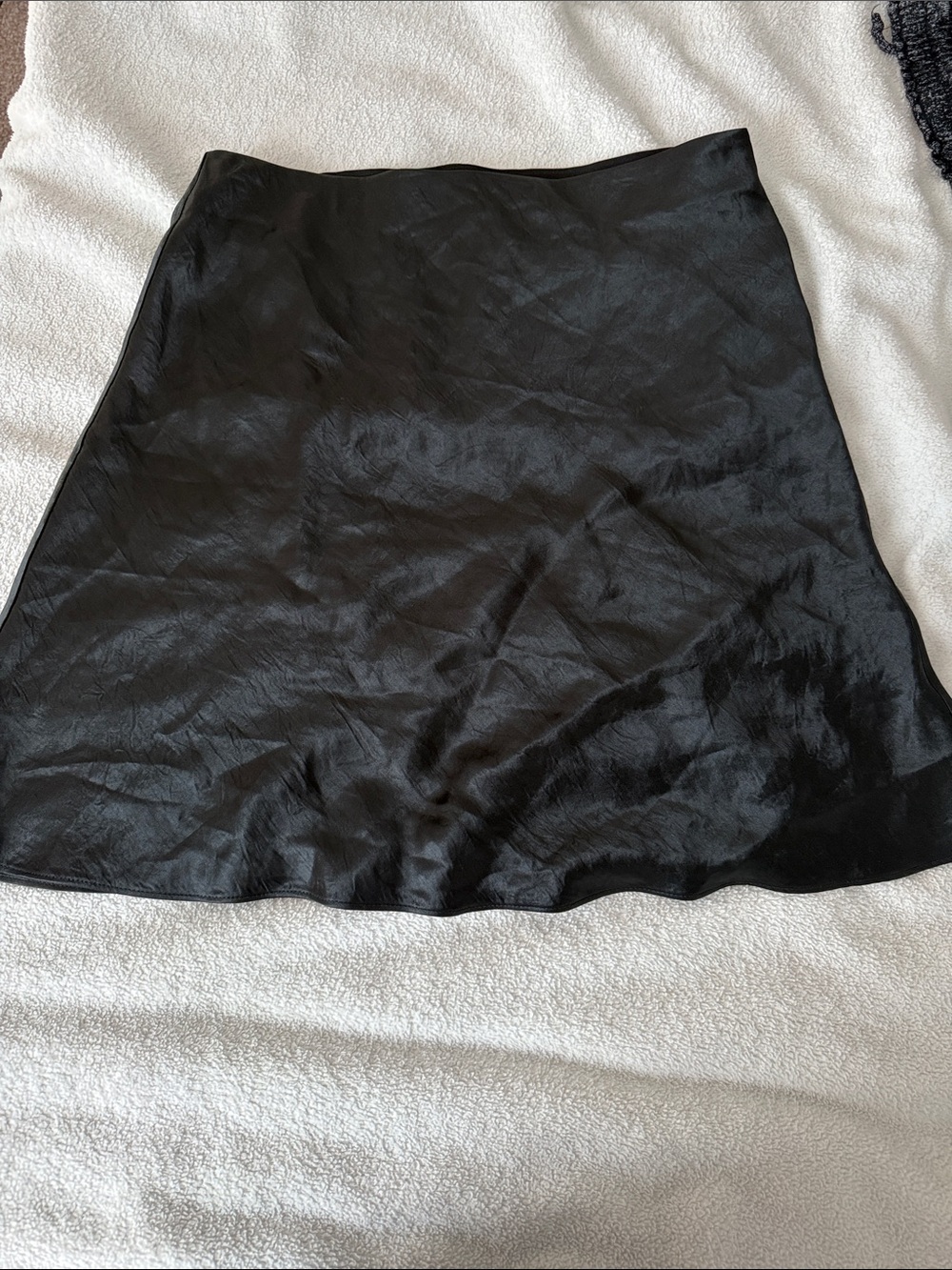 Aritzia Black Satin Mini Skirt